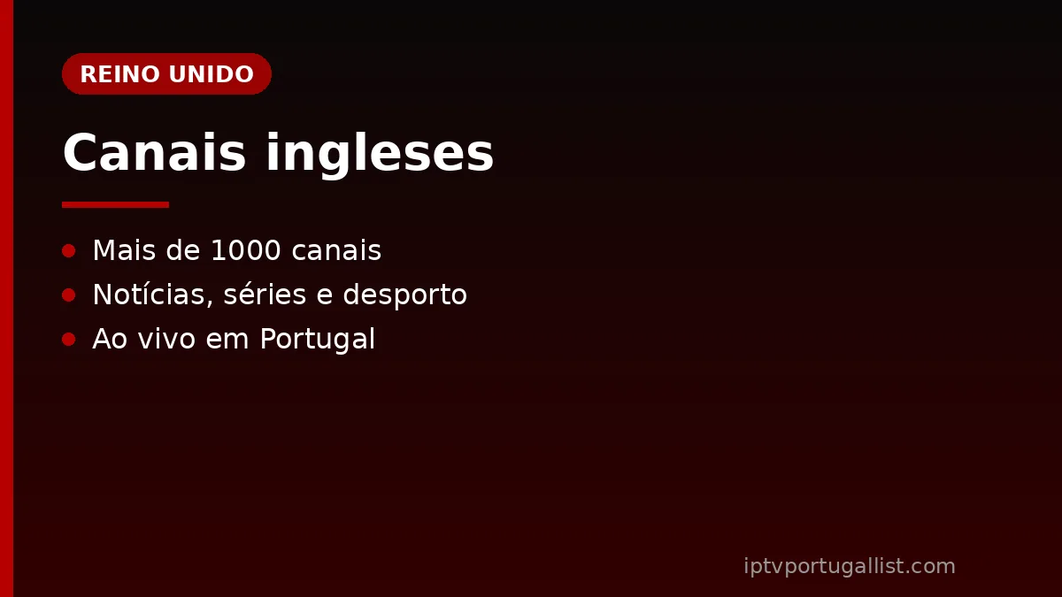 Canais ingleses IPTV ao vivo em Portugal