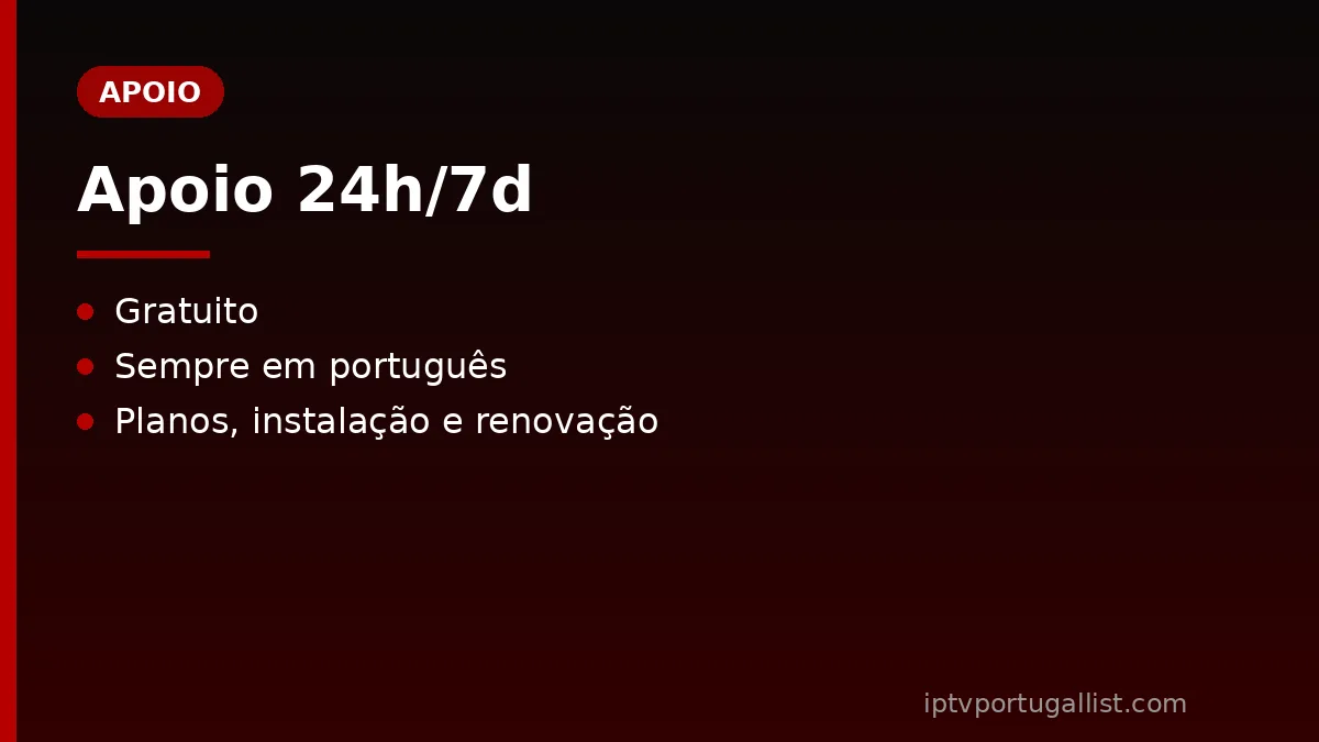 Apoio IPTV 24h/7d em português