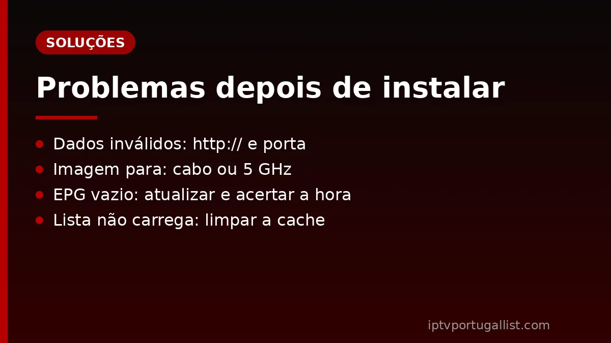 Problemas depois de instalar IPTV e soluções