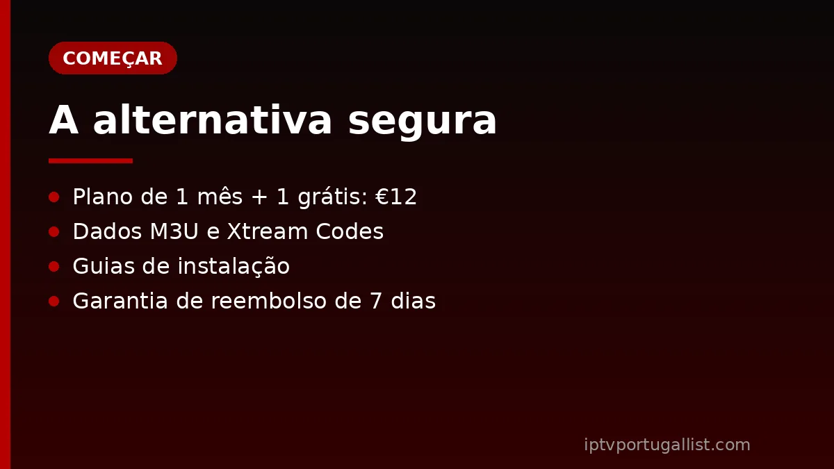 Alternativa segura à lista IPTV Portugal grátis