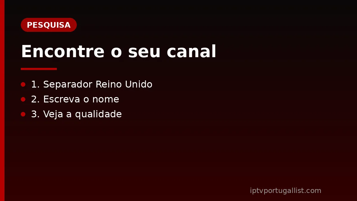 Como pesquisar canais ingleses na lista IPTV