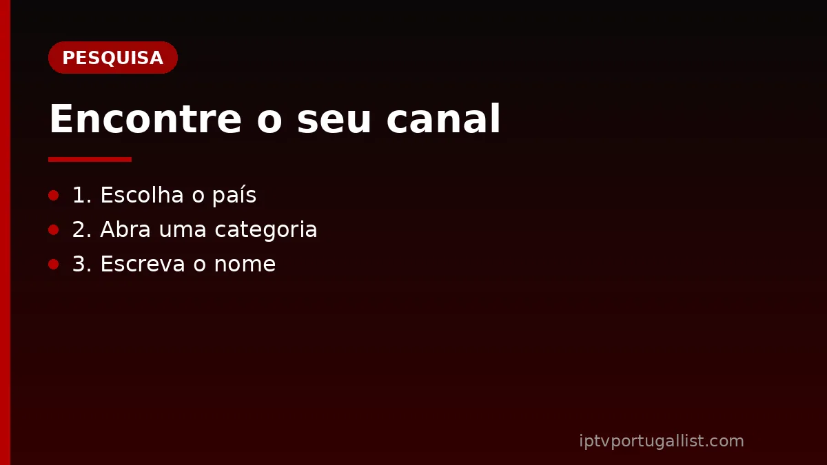 Como pesquisar um canal na lista de canais IPTV