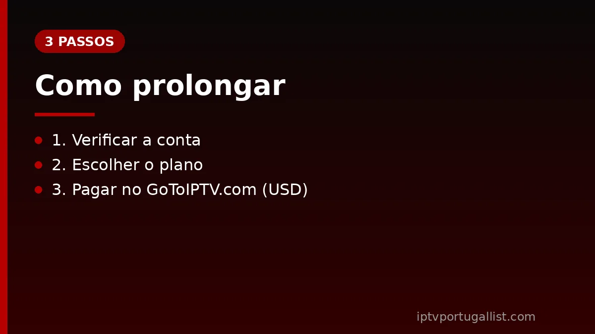 Como prolongar a subscrição IPTV em 3 passos