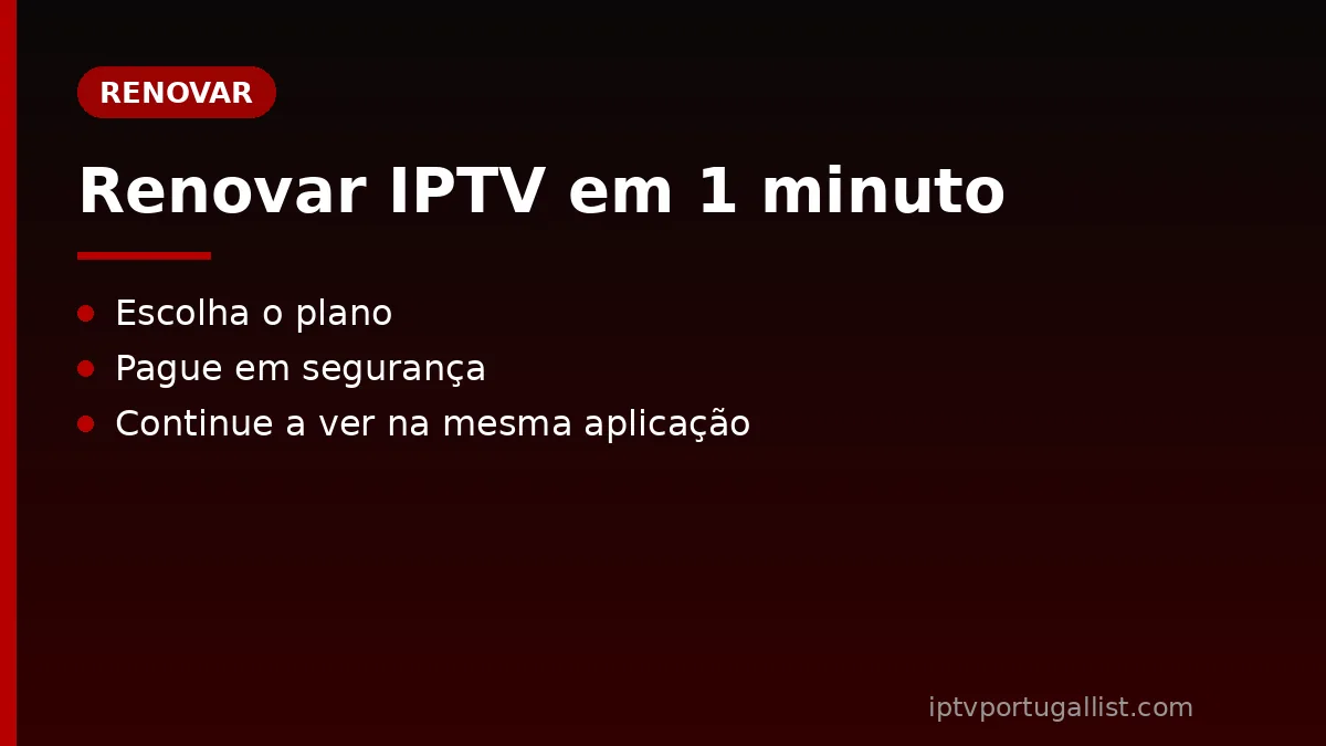 Renovar IPTV: renove o seu plano IPTV Portugal List