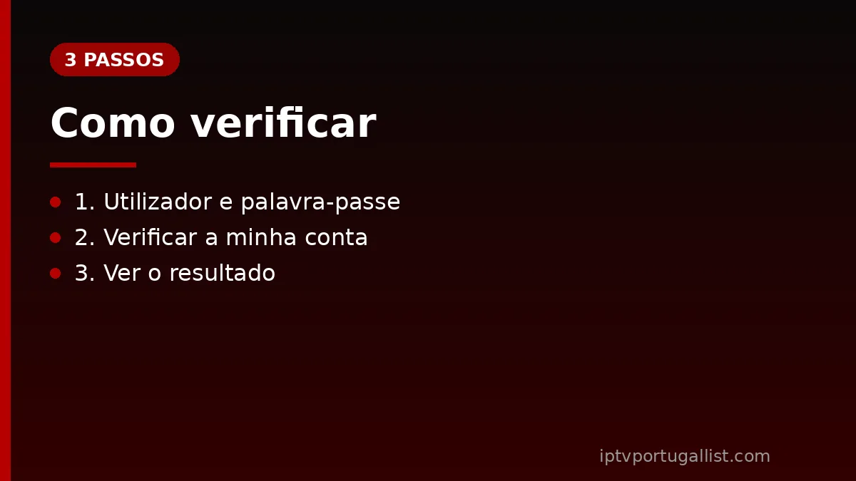 Como verificar a conta IPTV em 3 passos