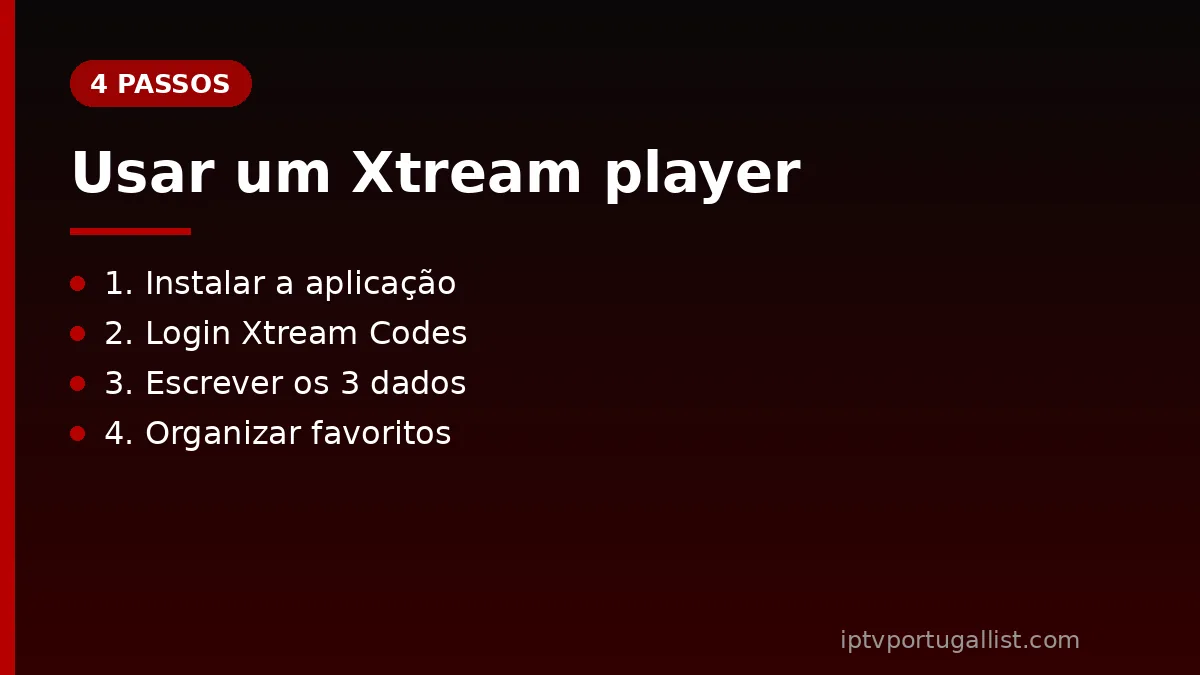 Usar um Xtream player em 4 passos